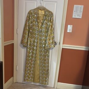Elegant Gold Sequin Kaftan/Abayaa